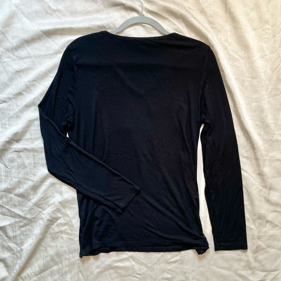 DAILY RITUAL Black Stretch-Fit Long Sleeve Top - Picture 2 of 4